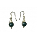 Earring0046-Nice Earring made with Beautiful  Malachite Stone and Silver